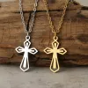 14k gouden sieraden ketting kruis hanger ketting voor vrouwen kraag kruisbeeld christendom Jezus ketting kettingen kraag