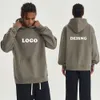 Personalizado em branco velo francês terry gota ombro sem corda unisex masculino feminino pesado oversized algodão hoodies para homem