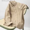 Polos masculinos novo retro listrado camisa masculina manga longa casual puro algodão oxford macio abotoado preguiçoso respirável formal camisa social homem roupas q231215