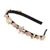 Design Colorful Crystal Handmade Headbands For Women Simple Charm Pearl Hair Band Accessories Statement Jewelry