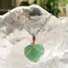 Collane con ciondolo 12 pezzi Avvolgimento di filo di pietra di cristallo naturale Principessa Cuore Agata verde Quarzo Opale Collana con ciondoli Creazione di gioielli