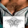 Temporary Tattoos 3Pcslot Breast Temporary Tattoo Women Sexy Body Painting Large Waterproof Fake Tattoo Stickers Underboob Butterfly Jewelry Rose 231215