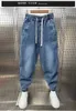 Männer Jeans Mode Lässig Jogger Harem Denim Hosen Hip Hop elastische taille plus größe jeans männer Männliche Hosen 2023 winter 231214