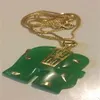 Whole Cheap 18KGP YELLOW GOLD & VIBRANT GREEN JADE ELEPHANT PENDANT286h