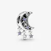 Star Crescent Moon Charms Fit Originele Europese Bedelarmband Mode Vrouwen Bruiloft Engagement 925 Sterling Zilveren Sieraden Acce340U