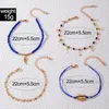 Tornozeleiras Bohemia Shell Leaf Anklet Set para Mulheres Menina Charms Simples Estrela Pingentes Geométricos Multicamadas Pé Cadeias Jóias 24928