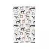 Towel Kawaii Greyhounds Pattern Breathable Cotton Face Quick Drying Lurcher Whippet Sighthound Dog Pool Towels