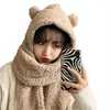 Berets Winter Warm Plush Hat Thermal Cartoon Bear Ears Earffflap Diaded Long