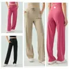 LU-1829 Women Skintight Fitness Yoga Pants Loose Wide Leg Pants High Waist Drawstring Pants Casual Sports Pants