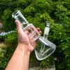 9 inch tall glass water pipe thick glass beaker bong scientific smoking pipe with 14mm glass bowl LL