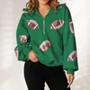 Hoodies femininos mulheres cordão moletom fecho de zíper moda lantejoulas feminino casual roupas de rua