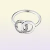 Anello scintillante in argento sterling del nuovo marchio 925 con cerchi intrecciati per anelli da matrimonio da donna gioielli di moda 23436079476440