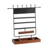 Jewelry Pouches 6 Layers Display Stand Showcase Wooden Iron For Rings Necklace Holder Rack