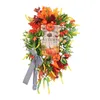 Decorative Flowers Artificial Fall Harvest Wreath Indoor Outdoor Window Festival Autumn Garland