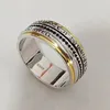 Anillos de boda BOCAI Real 925 Personalidad de plata pura se puede convertir en anillo de hombre y mujer retro -Venta de regalo de cumpleaños de buena suerte 231214