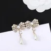 2022 Top quality Charm drop earring with diamond and nature shell beads knot shape for women wedding jewelry gift have box PS78001835