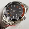Wristwatches 41mm Black Dial Sapphire Glass GMT Date Window Automatic Mens Watch