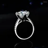 Anelli a grappolo D Color 5 Moissanite Diamond Classic Six Prong S925 Anello in argento sterling Donna Regalo di nozze Tutto reale e