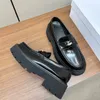 Retro stil äkta läder loafers hög kvalitet runda tår affärer formella oxford matt läder kvinnors lyxdesigner skor