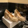 Chaussures habillées MKKHOU Mode Pompes Haute Qualité En Cuir Véritable Tête Ronde Semelle Épaisse Talons Doux Style Japonais Mary Janes Femmes