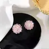 Stud Oorbellen Sterling Zilver Naald Kristallen Bloemen Voor Vrouwen Sierlijke Online Influencer Trending