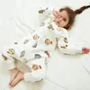 Спальные мешки Мультяшный фланелевой детский спальный мешок Теплая зимняя одежда Спальный мешок для малышей Пижамы для девочек и мальчиков От 1 до 6 лет 231215