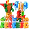 Другие игрушки 26 GUDI, робот-трансформер с английскими буквами и алфавитом, деформация динозавра, фигурка животного, набор строительных блоков A Z 231214