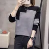 Maglioni da donna Abbigliamento Impiombatura geometrica Casual O-Collo Autunno Inverno Manica lunga Eleganti maglioni lavorati a maglia con colori a contrasto