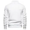 Pulls pour hommes Bouton à col roulé blanc pour hommes automne et hiver pull tricoté à manches longues décontracté bas léger doux 231214