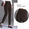 Pantalon femme 2023 hiver femme peluche taille haute élastique lâche mince chaud décontracté velours côtelé crayon femmes épaissi jambe droite