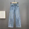 Kvinnor jeans jeans ihopkopplade med strass överdimensionerade byxor y2k street kläder 90 -talet kvinnor vår harajuku kvinnors grunge urban 231214