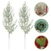 Dekorativa blommor 40 datorer Pine Leaves Artificial Green Garland Wood Diy Faux Stems Simulation Twigs Branches Christmas Wreaths