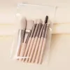 Makeup Brushes 8st Travel Foundation Powder Eyebrow Eyelash Brush Cosmetics Full Kit With Bag Portable Professional Beauty Accessories