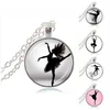 Dansende Ballerina Danser Ketting Ballet Dans Meisje Po Hanger Cabochon Dome Mode-sieraden voor Vrouw Trui Ketting Necklace335n