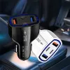 Adaptateur de chargeur de voiture double PD à charge rapide 53 W Charge rapide QC3.0 USB Type C Chargeurs rapides de voiture USB-C Chargeur rapide pour iPhone 15 Samsung S24 S23 Téléphone portable