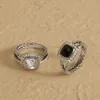 Anillos de boda YYSuniee Diseñador inspirado en la marca David Cubic Zirconia Anillos llamativos Moda antigua Cable trenzado Joyería de alambre Regalo para mujeres 231215