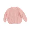 Pullover Baby Girls Long Sleeve Sweater Autumn Winter Toddler Kids Boys Solid Color Warm Sweatshirt Tops Cable Knit Pullover 231215