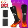 Sports Socks 65 Heated Winter Warm Heating With Battery Case Motorcycle Boots Snowmobile Skiing Sock Controllable Buttons 231215