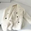 Pele feminina moda y2k casaco peludo feminino fofo quente manga longa outerwear outono inverno jaqueta peluda sem gola b212