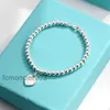 Bracelet jonc t Précision Argent Pur Lisse Visage Amour Coeur Pêche Perles Rondes Meilleur Ami Bracelet Femme Or Rose Simple Mode RVOQ