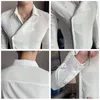 Chemises habillées pour hommes de haute qualité beaux hommes Angleterre chemise mode côté bouton vers le bas à manches longues hommes rayés