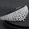 Fermagli per capelli Cubic Zirconia Wedding Bridal Princess Tiara Donna Diadema Per ragazza Accessori per gioielli da ballo Platino reale placcato CH10291