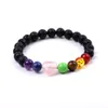 7 Chakra Reiki pierre de guérison coeur Bracelet Yoga équilibre énergie pierres de lave naturelles perles bijoux
