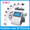 Machine amincissante 9 en 1, laser sous vide, radiofréquence RF 40k, cavitation corporelle, liposuccion, blanchiment de la peau par ultrasons, système de raffermissement du visage, réduction du poids
