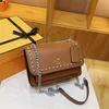 2023 Luxury Handbag Leather Designer Rivet Crossbody Bag Women's Chain Axel Bag Print Wallet Designers Väskor Fashion Totes Shopping Handväskor 68803