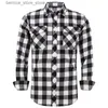 Herenpolo's 2023 Nieuw heren geruit flanellen overhemd lente herfst mannelijk regular fit casual shirts met lange mouwen voor (Amerikaanse maat S M L XL 2XL) Q231215