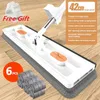 Mops Large Flat Mop Without Hand Washing Microfiber Floor Squeeze Wet Dry Absorbent For Home Cleaning Floors Tiles Tools 231215