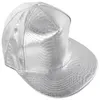 Boll caps 2sts unisex crocodile baseball pu justerbar hiphop platta brim hattar snapback (silver)