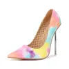 Dress Shoes Women Metal Heel Pumps Stiletto 13cm Colorful Fashion High Heeled Ladies 2023 Sexy Casual Heels