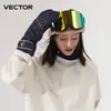 Guantes de esquí Algodón Extra Grueso Hombres Mujeres Mitones Guantes de esquí Snowboard Nieve Deportes de invierno Cálido Impermeable A prueba de viento Esquí Imitación de cuero 231214